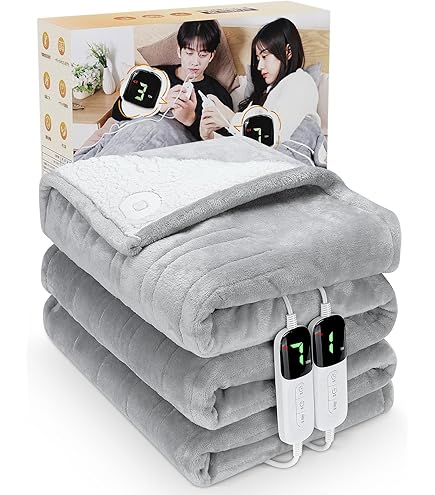 Amazon.co.jp : Hesahre 電気毛布 掛け敷き兼用 180×200cm ダブル